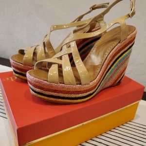 Kate Spade "Lindsay" Biscuit Patent Wedge - Sz 10 1/2